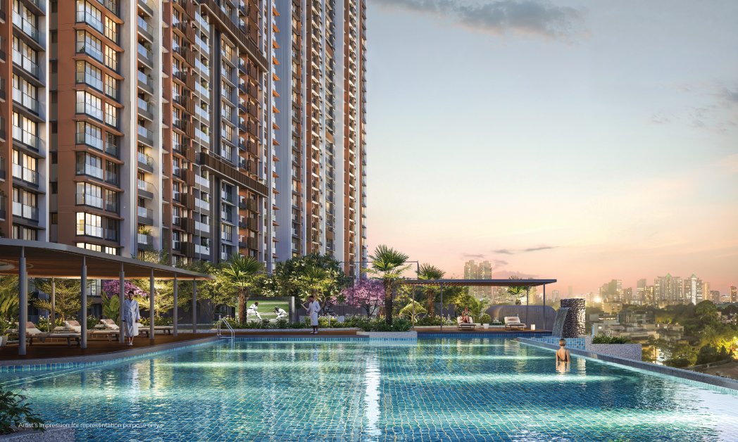 Swimming pool at Godrej Horizon residential project